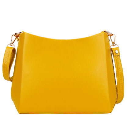 Ms. Classy Printed Vegan Leather Sling Bag - Yellow