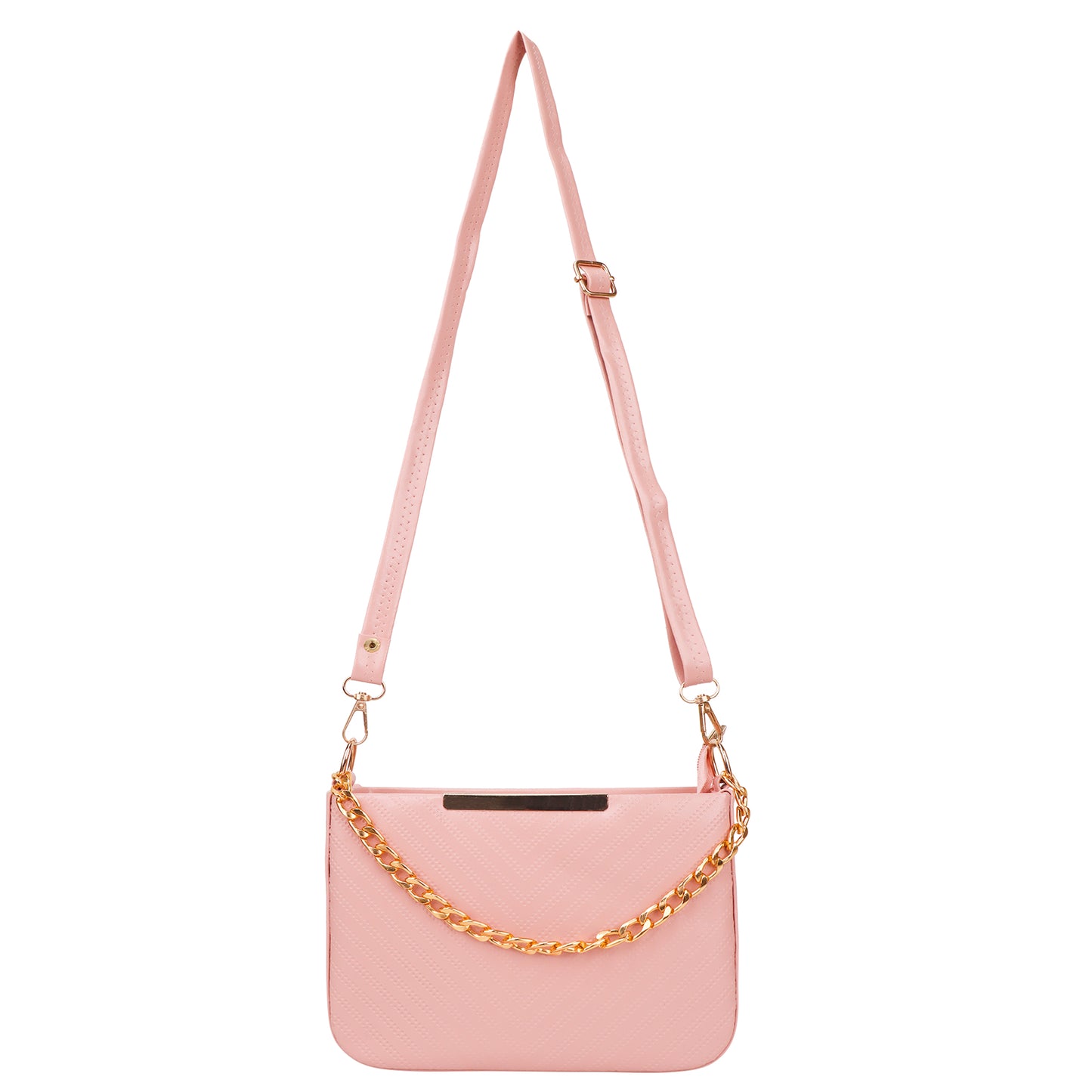 Miss Havana Vegan Leather Dotted Print Sling Bag - Peach