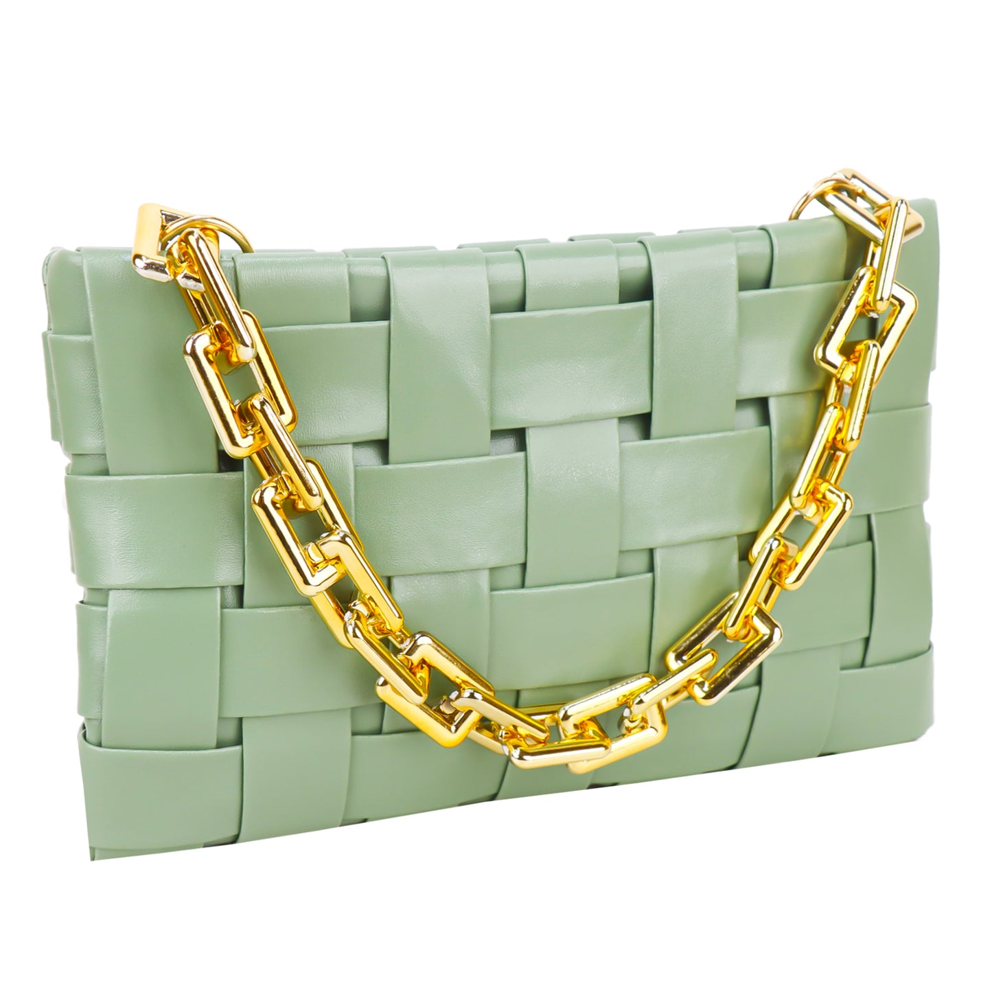 Miss Nairobi Vegan Leather Woven Sling Bag - Green