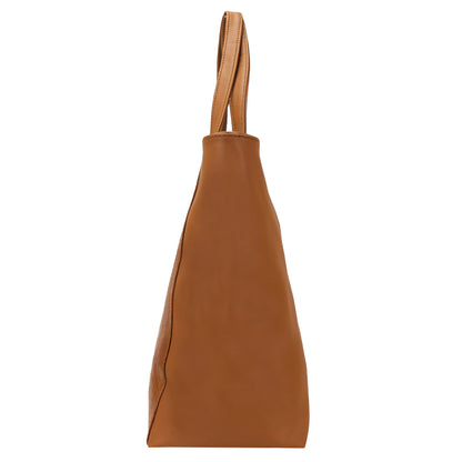 Althea Vegan Leather Formal Tote Bag - Brown