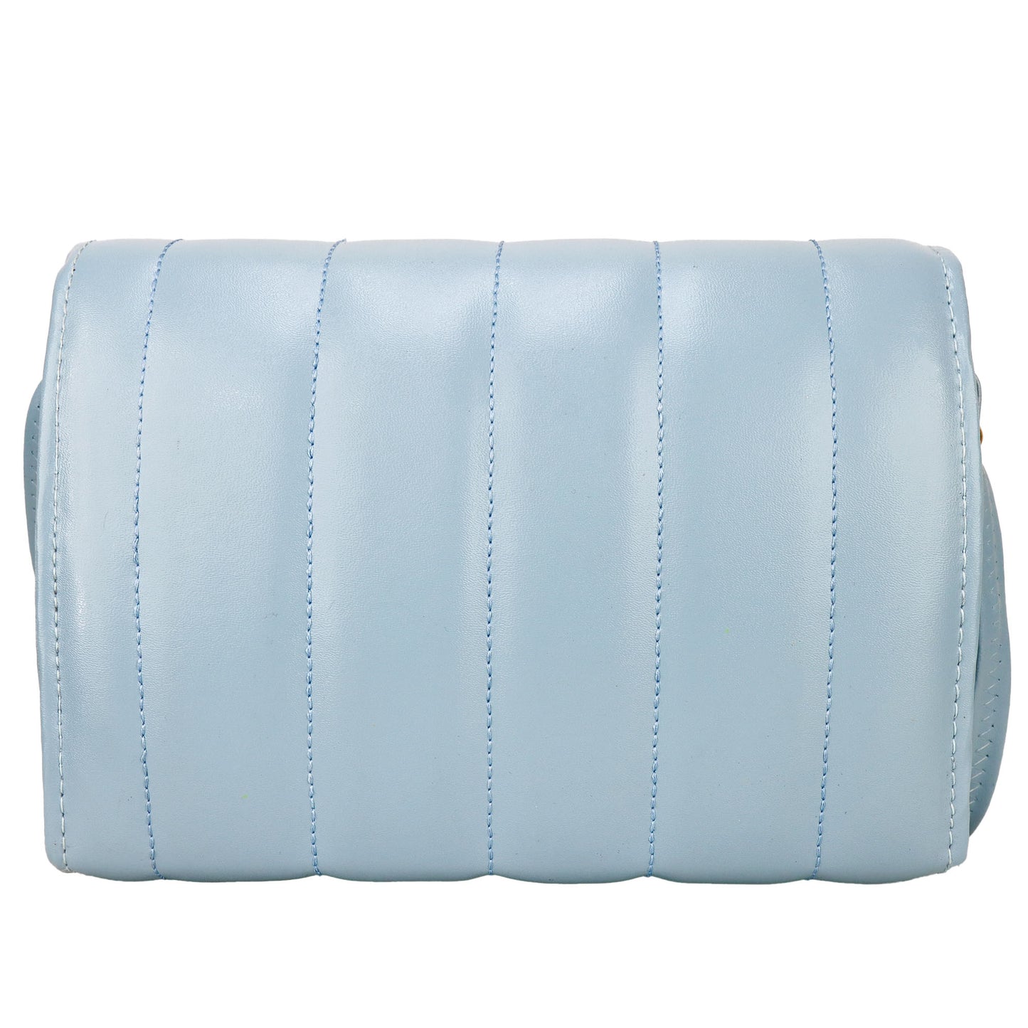 Ms. Puffy Vegan Leather quilted Sling Bag - Blue