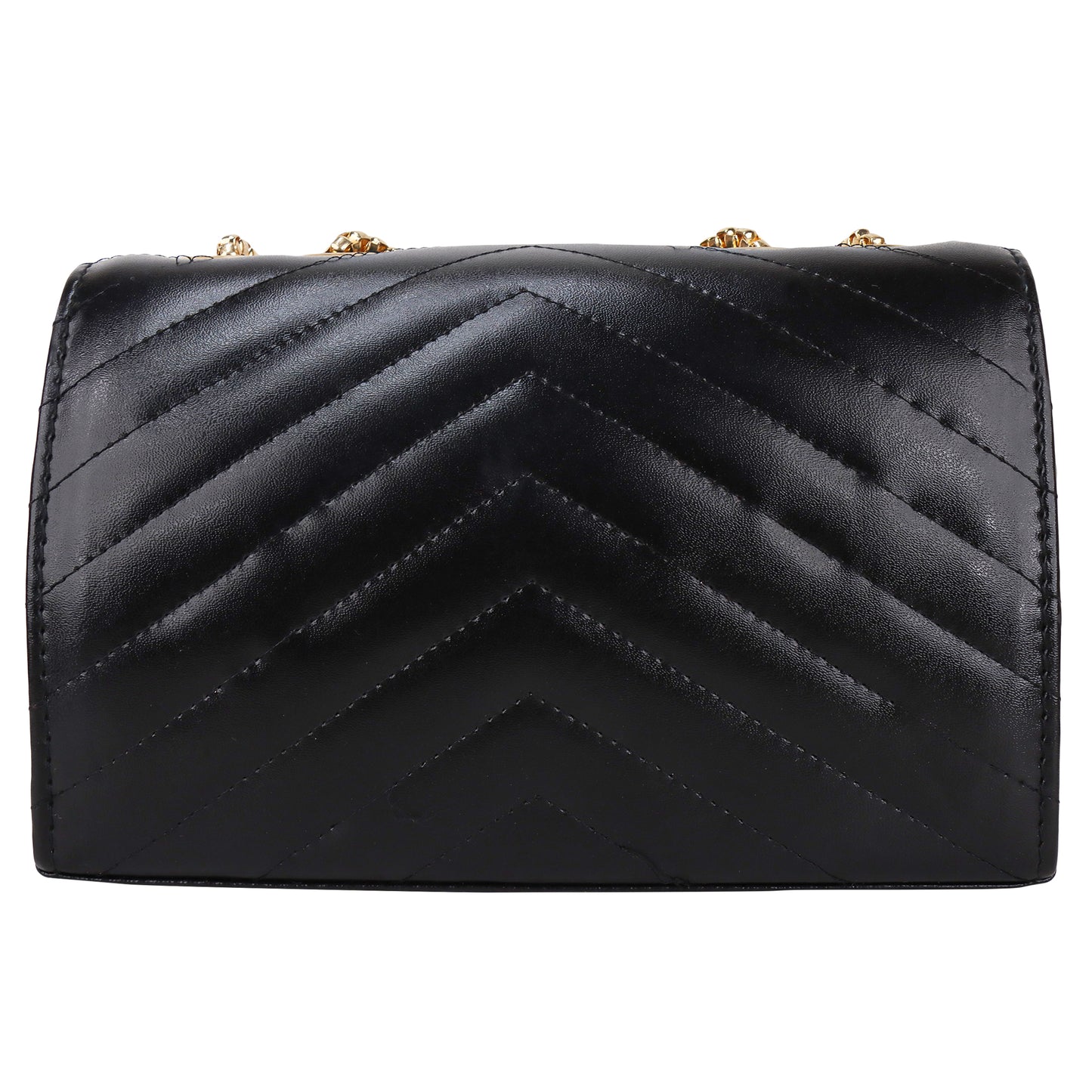 Miss Santorini Vegan Leather Quilted Sling Bag - Black