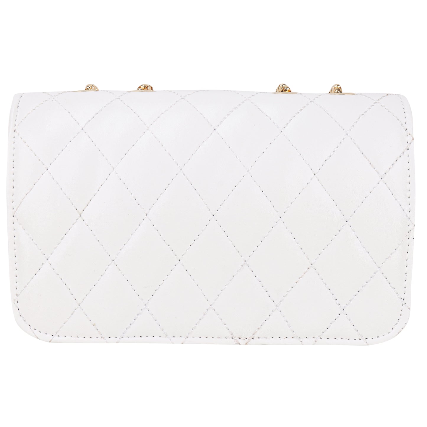 Miss Brasilia Vegan Leather Quilted Sling Bag - White