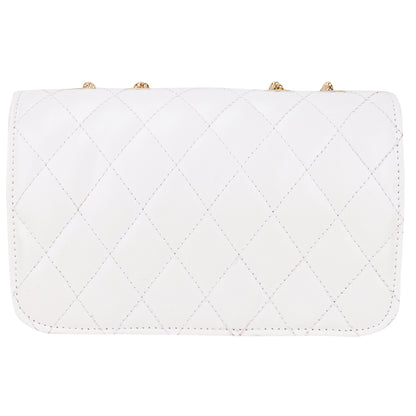 Miss Brasilia Vegan Leather Quilted Sling Bag - White