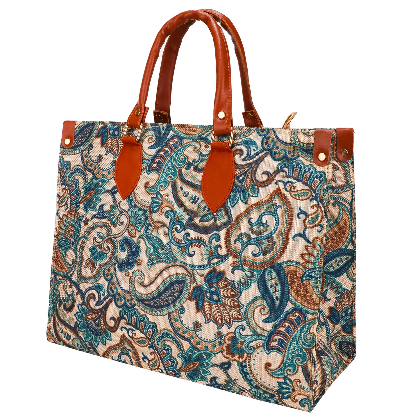 Gardinia Floral Canvas and Hand Bag - Green