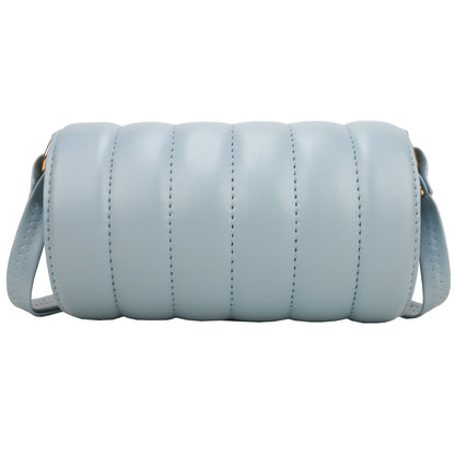 Princess Puffy Vegan Leather Quilted Sling Bag - Blue