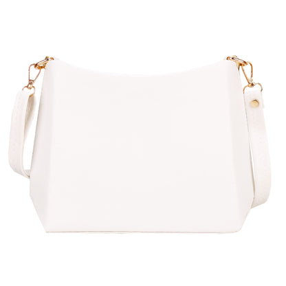 Ms. Classy Printed Vegan Leather Sling Bag - White