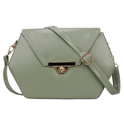 Miss Diamond Vegan Leather Box Sling Bag - Green