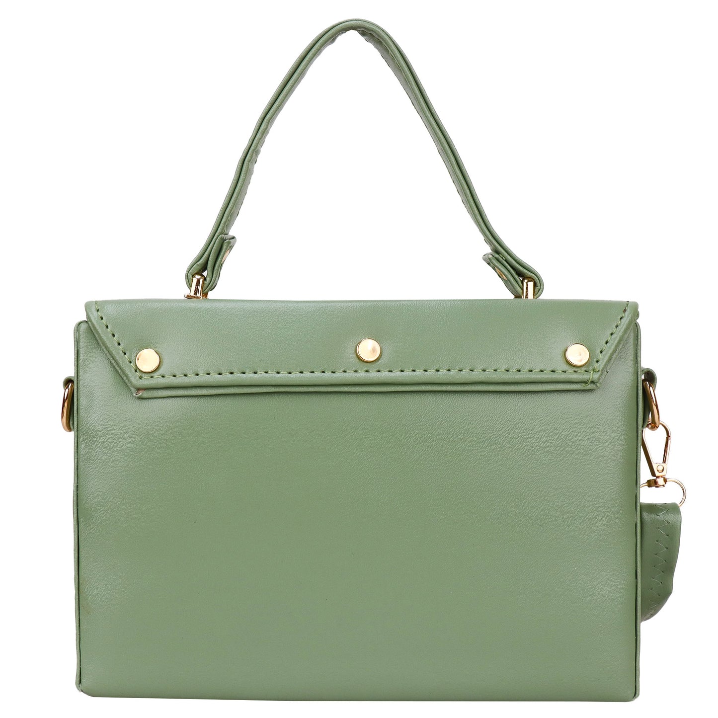 Madrid Vegan Leather Satchel Box Sling Bag - Green