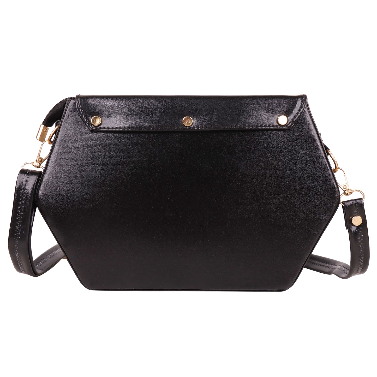 Miss Diamond Vegan Leather Box Sling Bag - Black