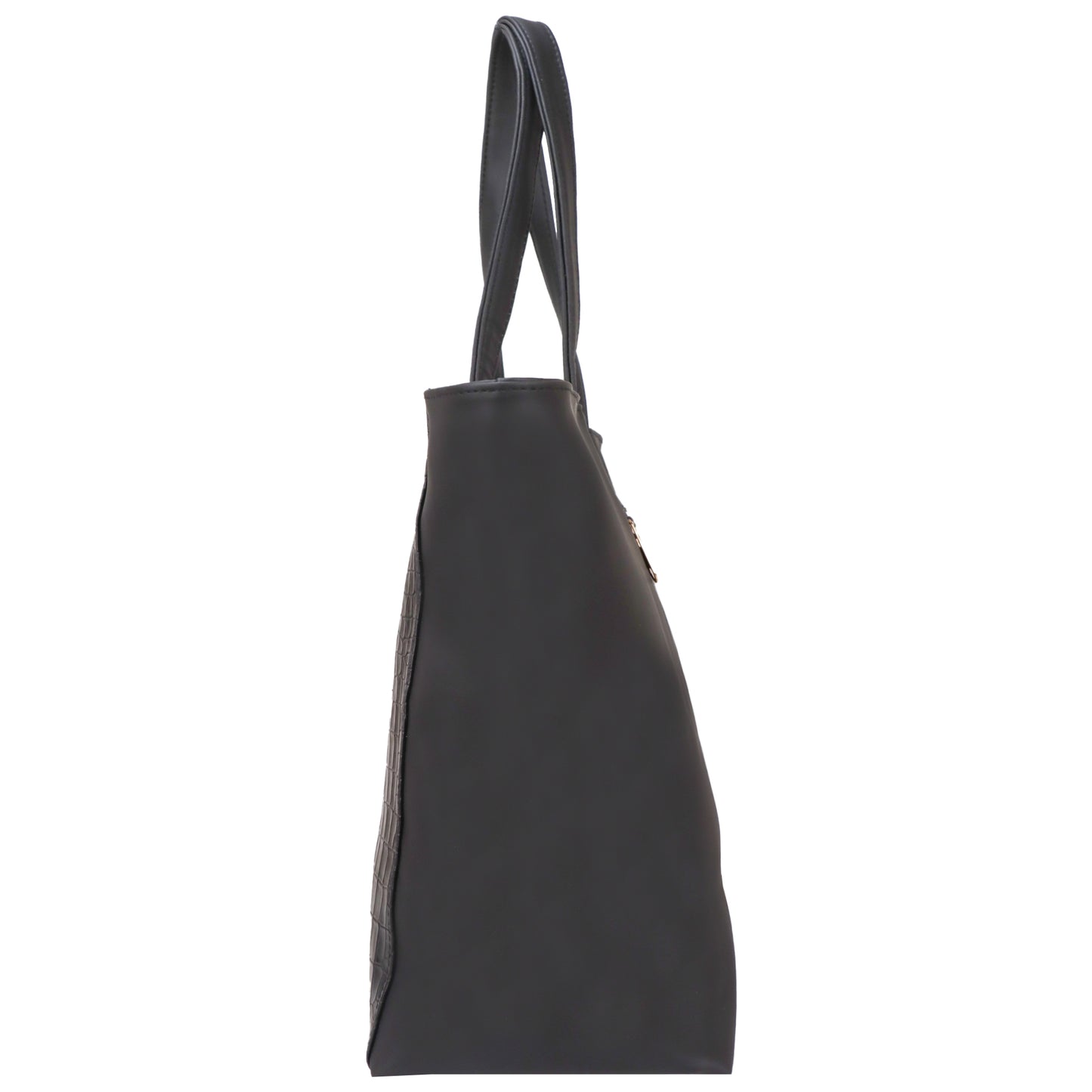 Althea Vegan Leather Formal Tote Bag - Black