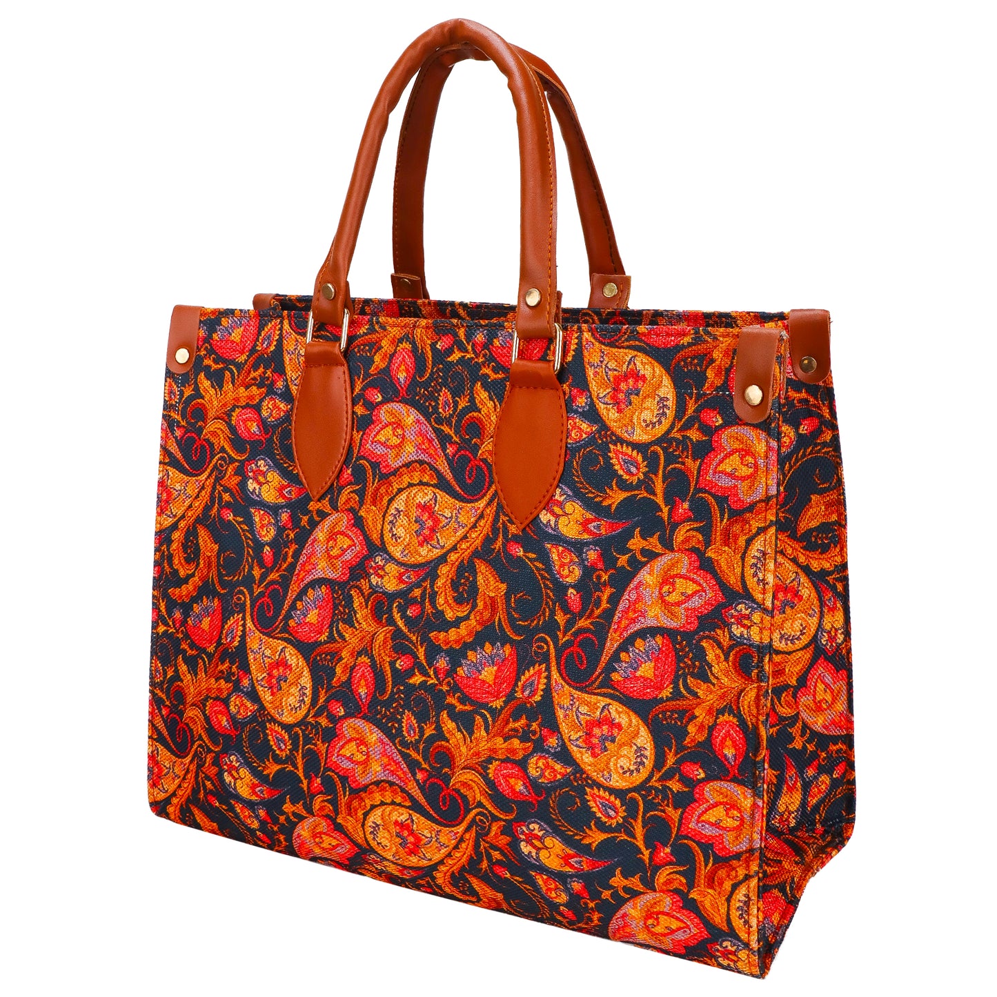 Gardinia Floral Canvas and Hand Bag - Brown