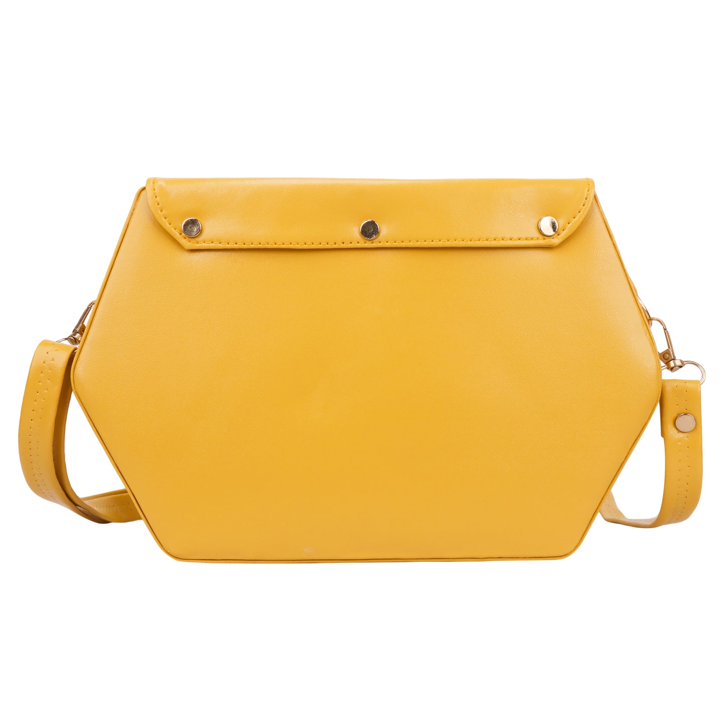 Miss Diamond Vegan Leather Box Sling Bag - Yellow