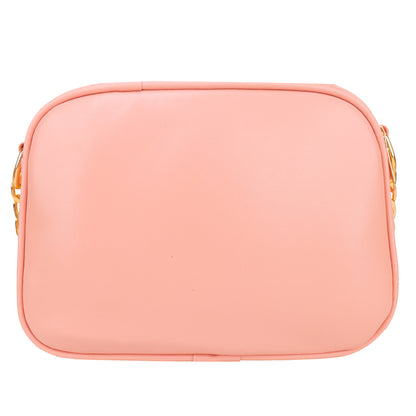 Miss Malibu Vegan Leather Quilted Sling Bag - Peach