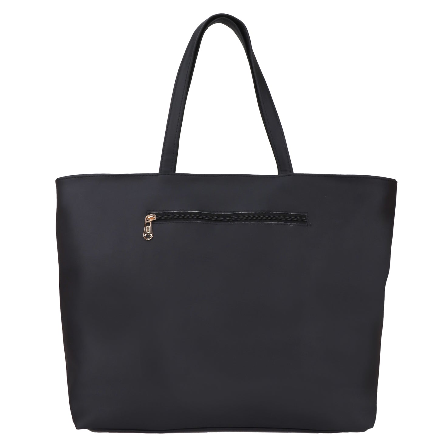 Althea Vegan Leather Formal Tote Bag - Black