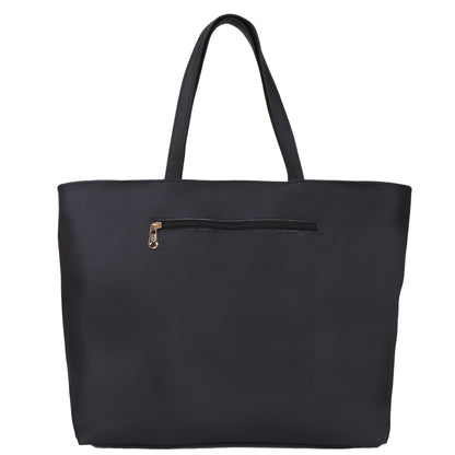 Althea Vegan Leather Formal Tote Bag - Black