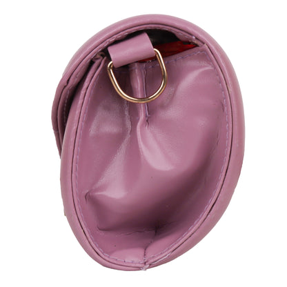 Princess Puffy Vegan Leather Quilted Sling Bag - Purple