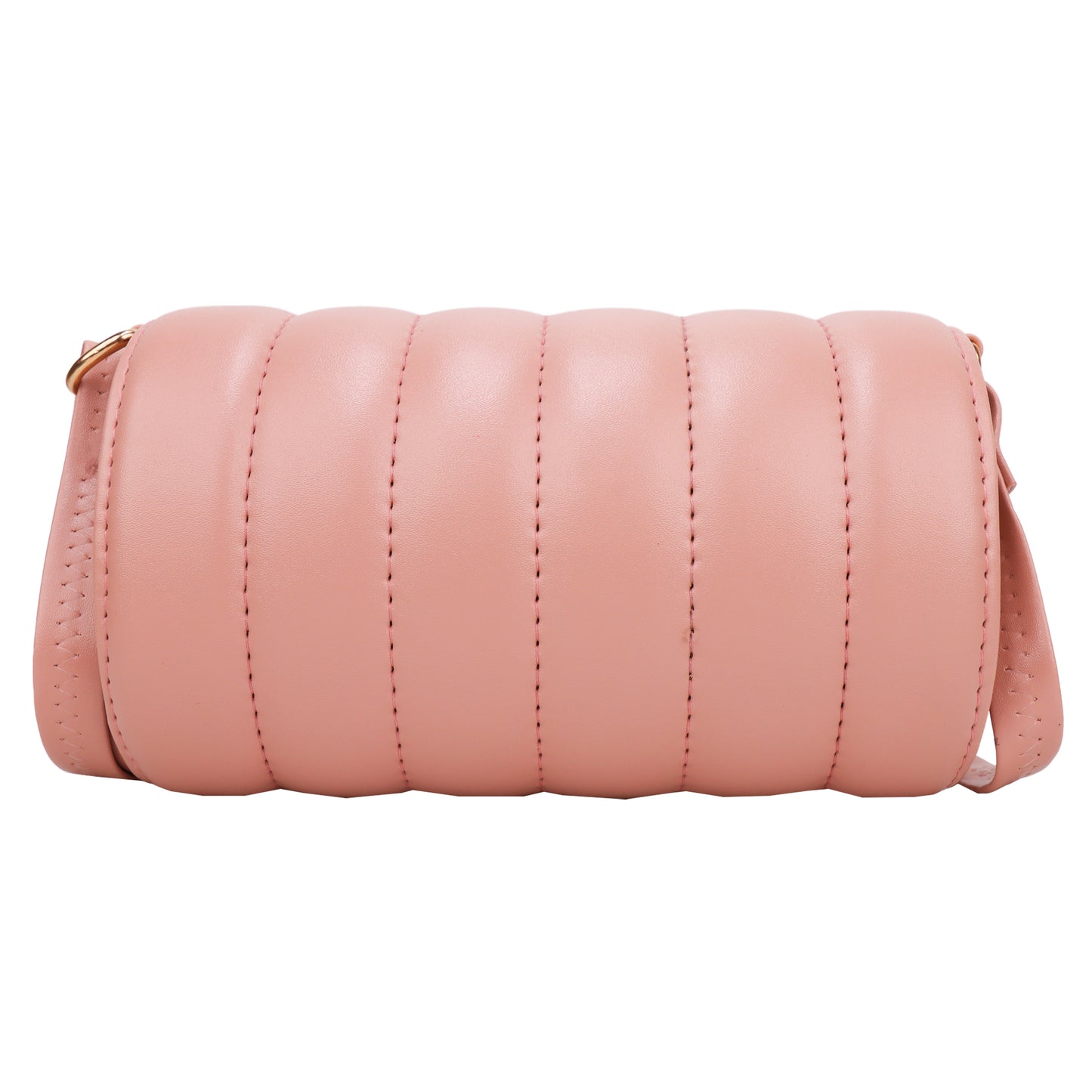 Princess Puffy Vegan Leather Quilted Sling Bag - Peach