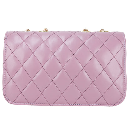 Miss Brasilia Vegan Leather Quilted Sling Bag - Pink