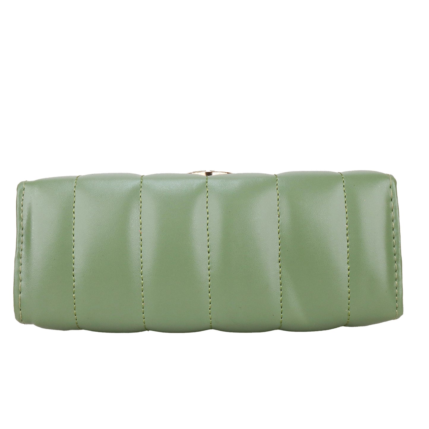 Ms. Puffy Vegan Leather quilted Sling Bag - Green