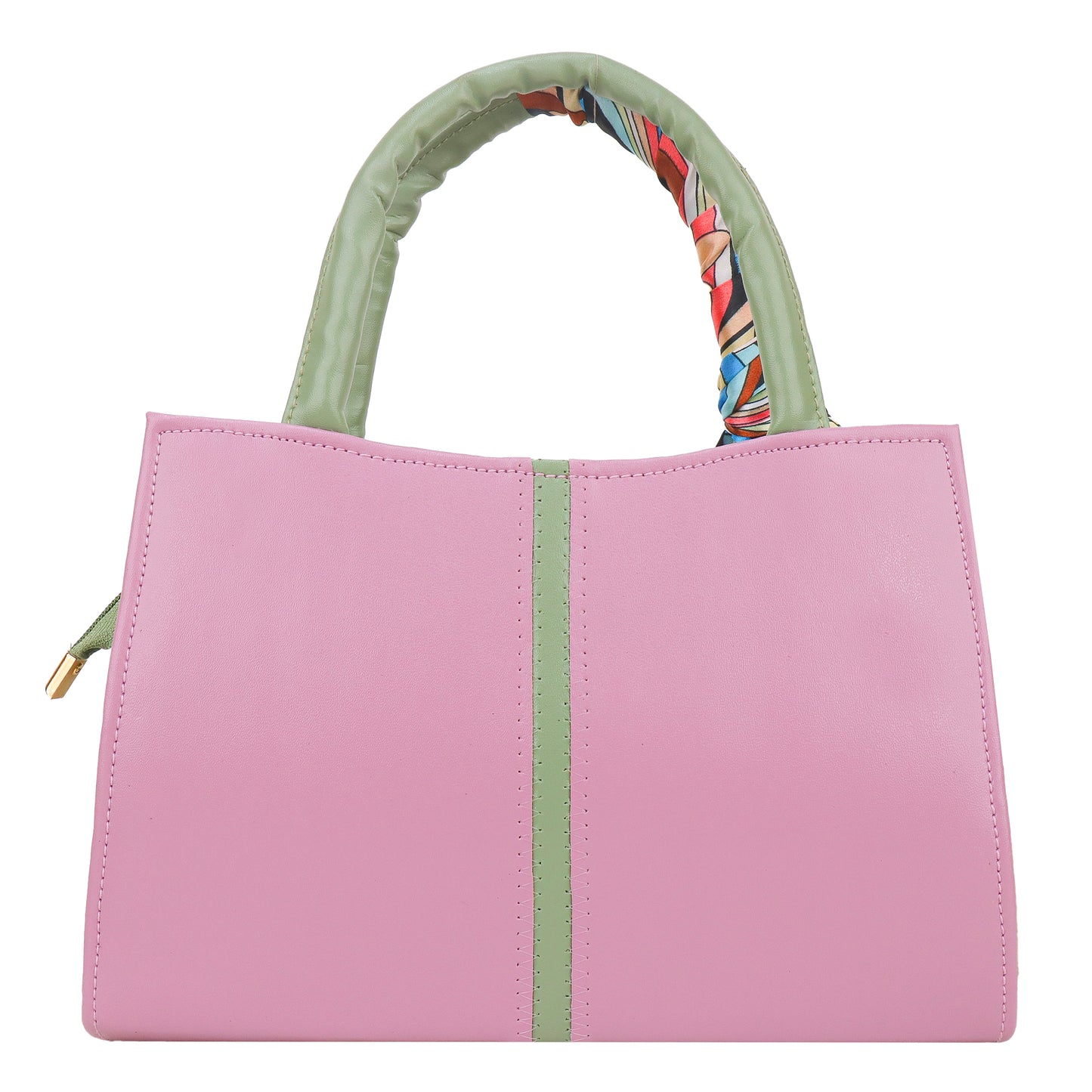 Achillea Vegan Leather Handbag with Crossbody Strap - Pink