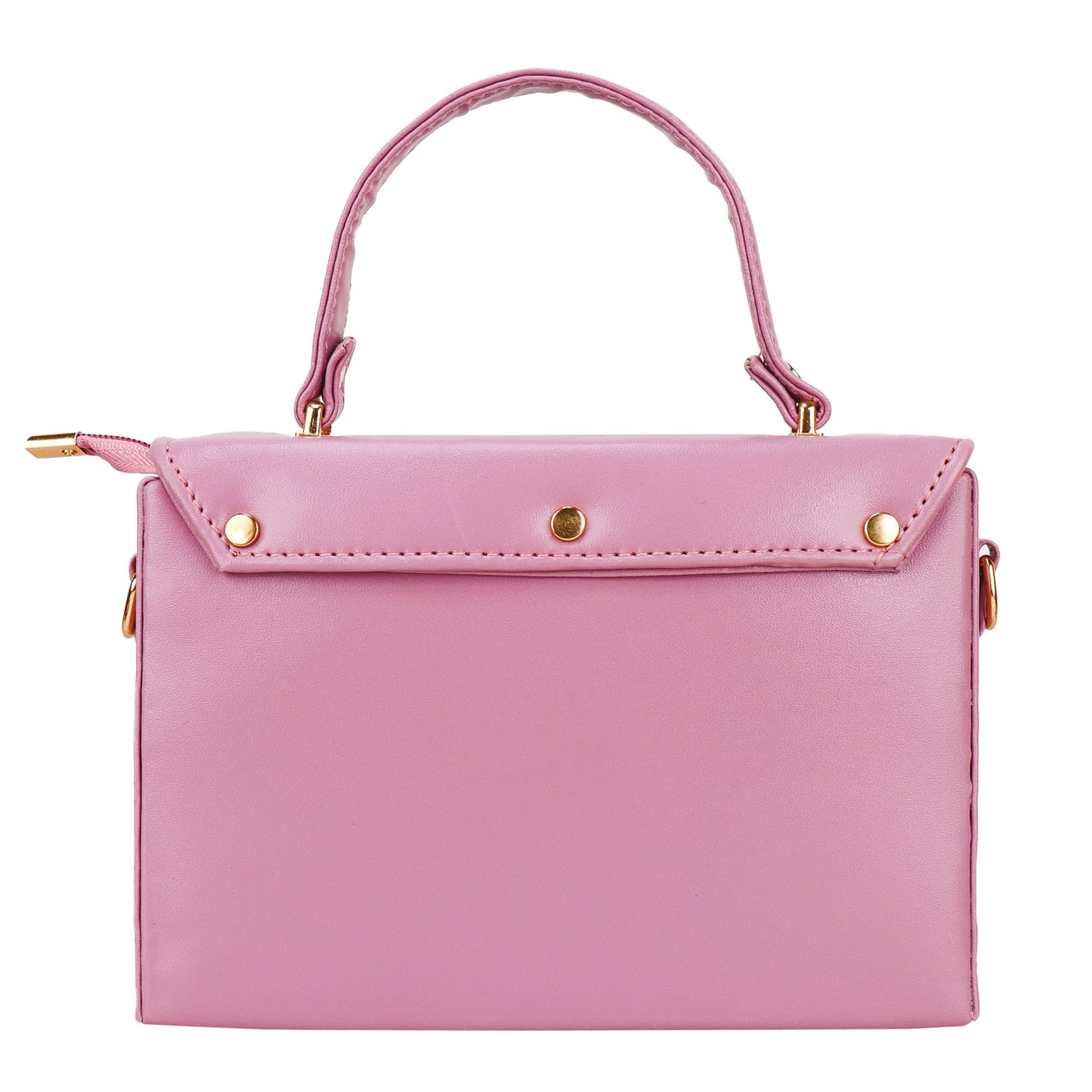 Madrid Vegan Leather Satchel Box Sling Bag - Pink