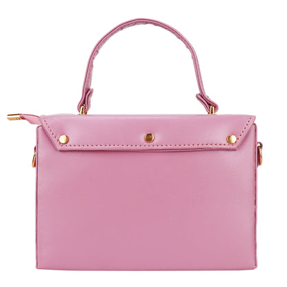 Madrid Vegan Leather Satchel Box Sling Bag - Pink