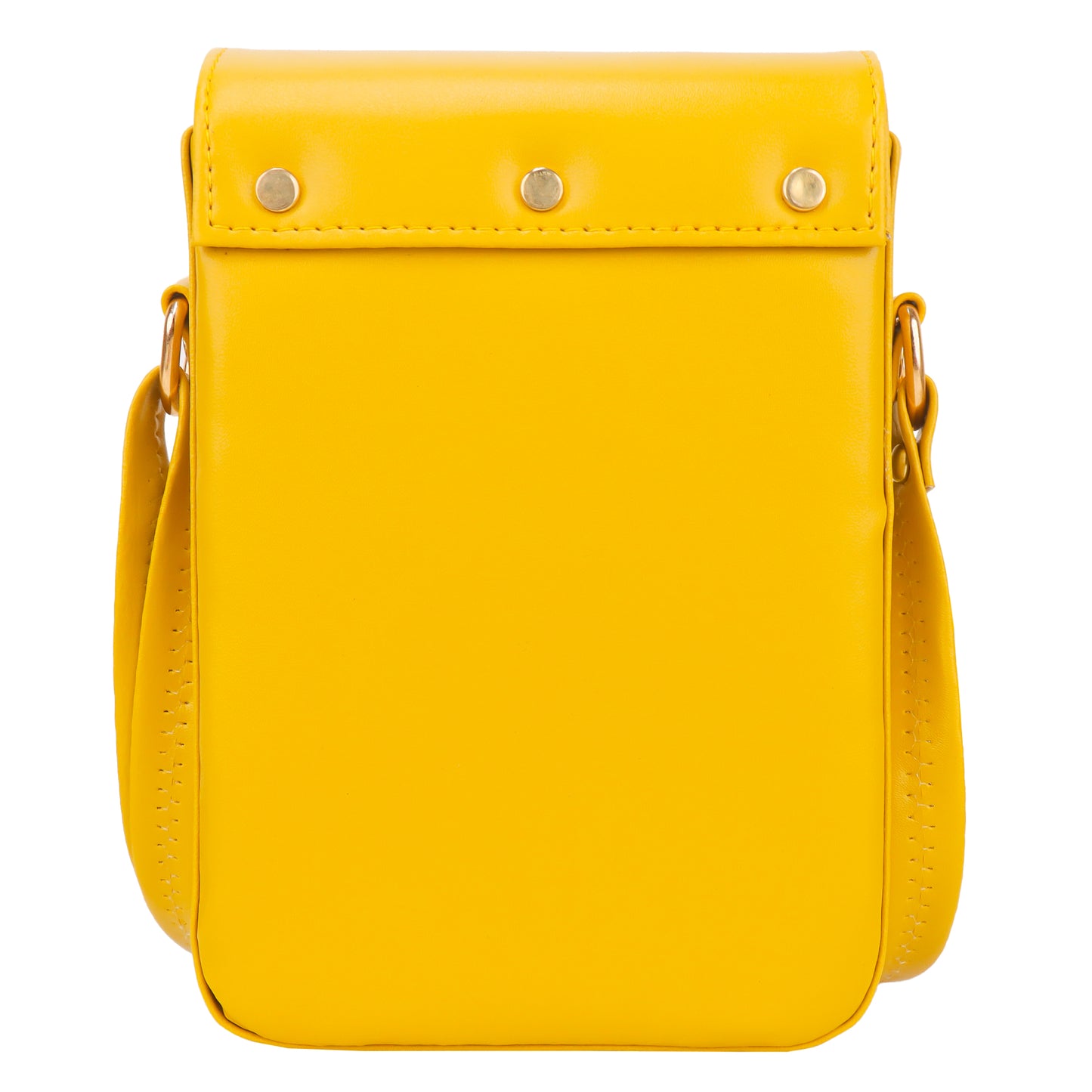 Miss Elona Vegan Leather Vertical Box Sling Messenger Bag - Yellow