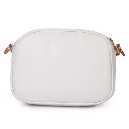 Princess Malibu Vegan Leather Quilted Sling Bag - White