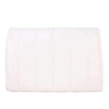 Ms. Puffy Vegan Leather quilted Sling Bag - White