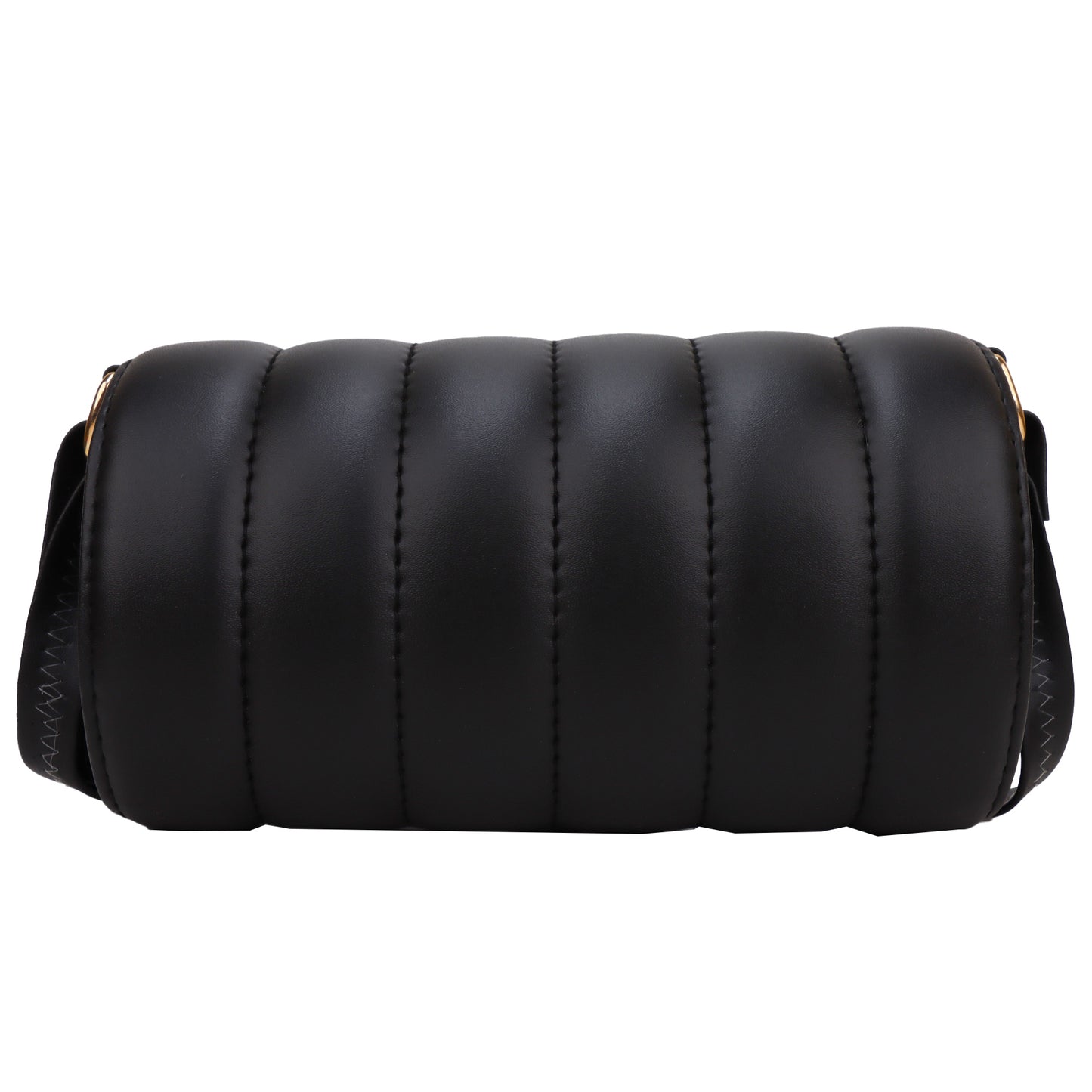 Princess Puffy Vegan Leather Quilted Sling Bag - Black