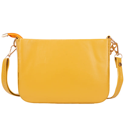 Miss Havana Vegan Leather Dotted Print Sling Bag - Yellow