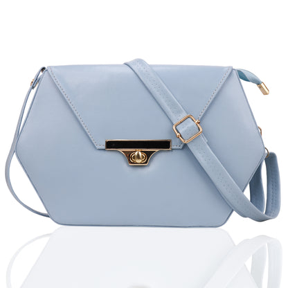 Miss Diamond Vegan Leather Box Sling Bag - Sky Blue