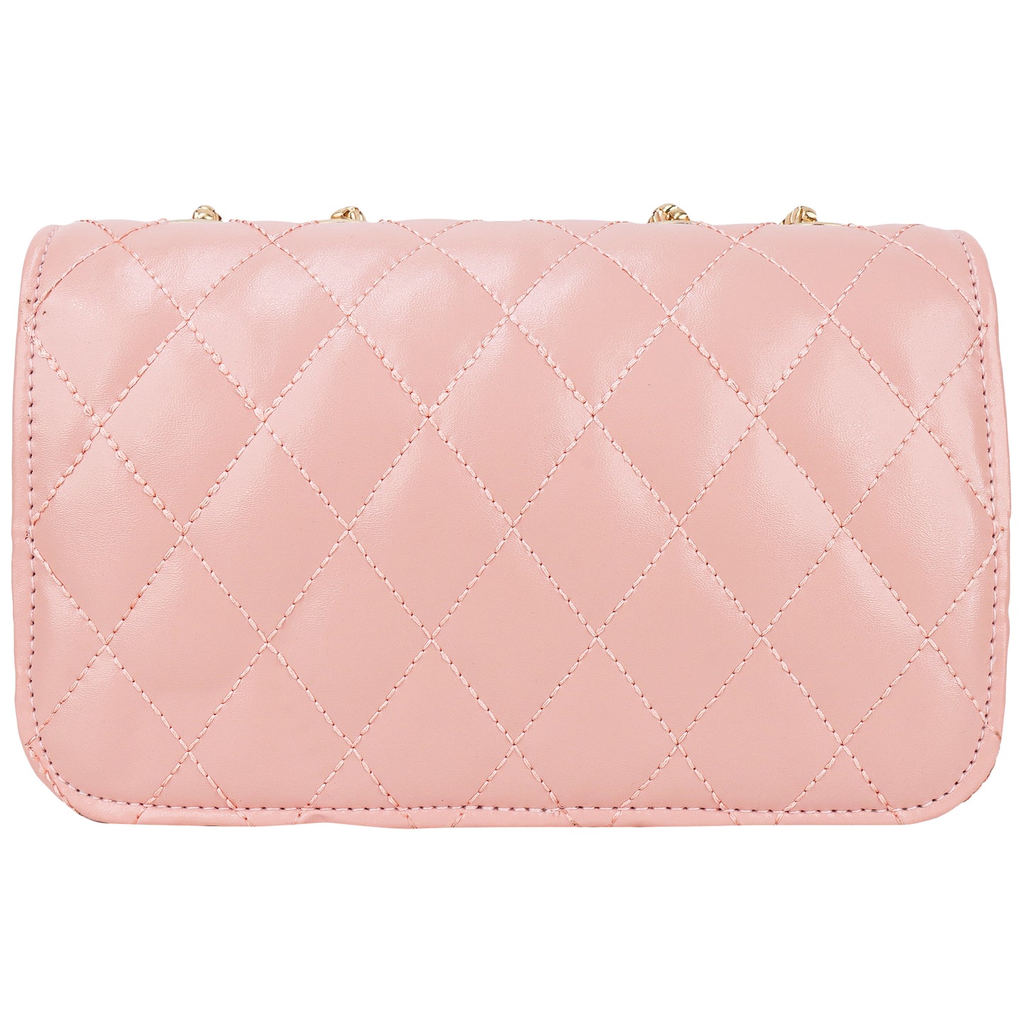 Miss Brasilia Vegan Leather Quilted Sling Bag - Peach