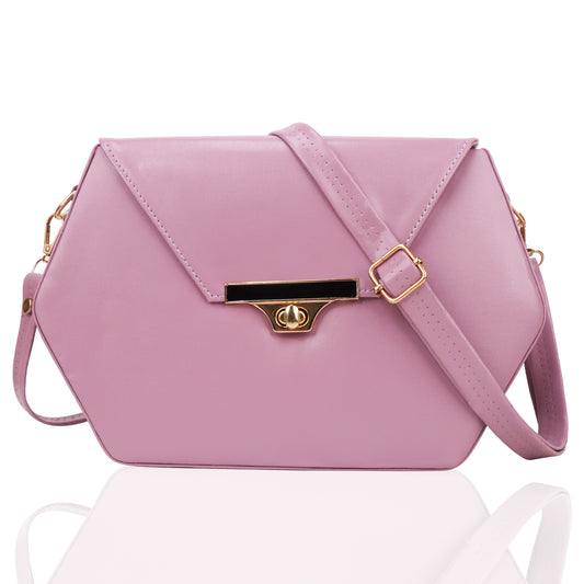 Miss Diamond Vegan Leather Box Sling Bag - Lavender