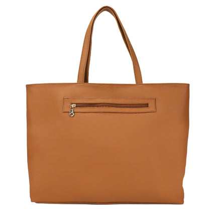 Althea Vegan Leather Formal Tote Bag - Brown