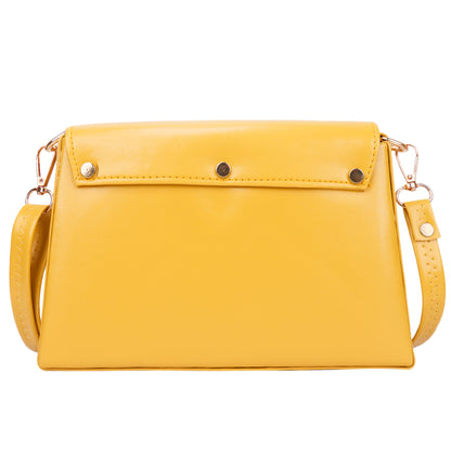 Devil Vegan Leather Satchel Box Sling Bag - Yellow