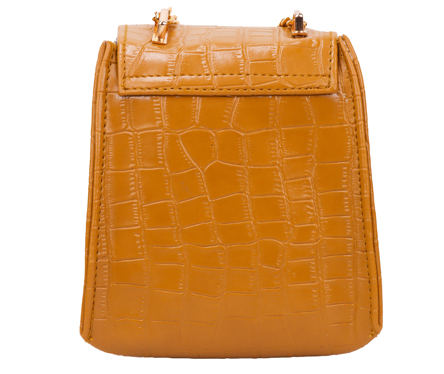 Miss Croco Vegan Leather Animal Skin Sling Bag - Yellow