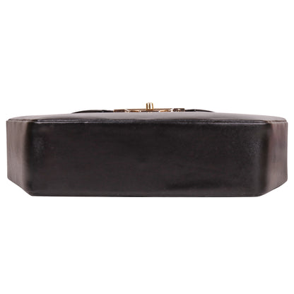 Miss Diamond Vegan Leather Box Sling Bag - Black