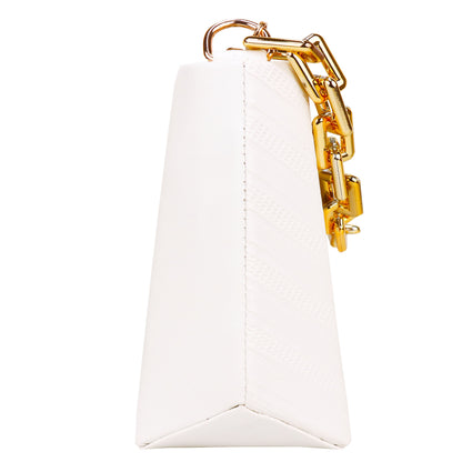 Ms. Classy Printed Vegan Leather Sling Bag - White