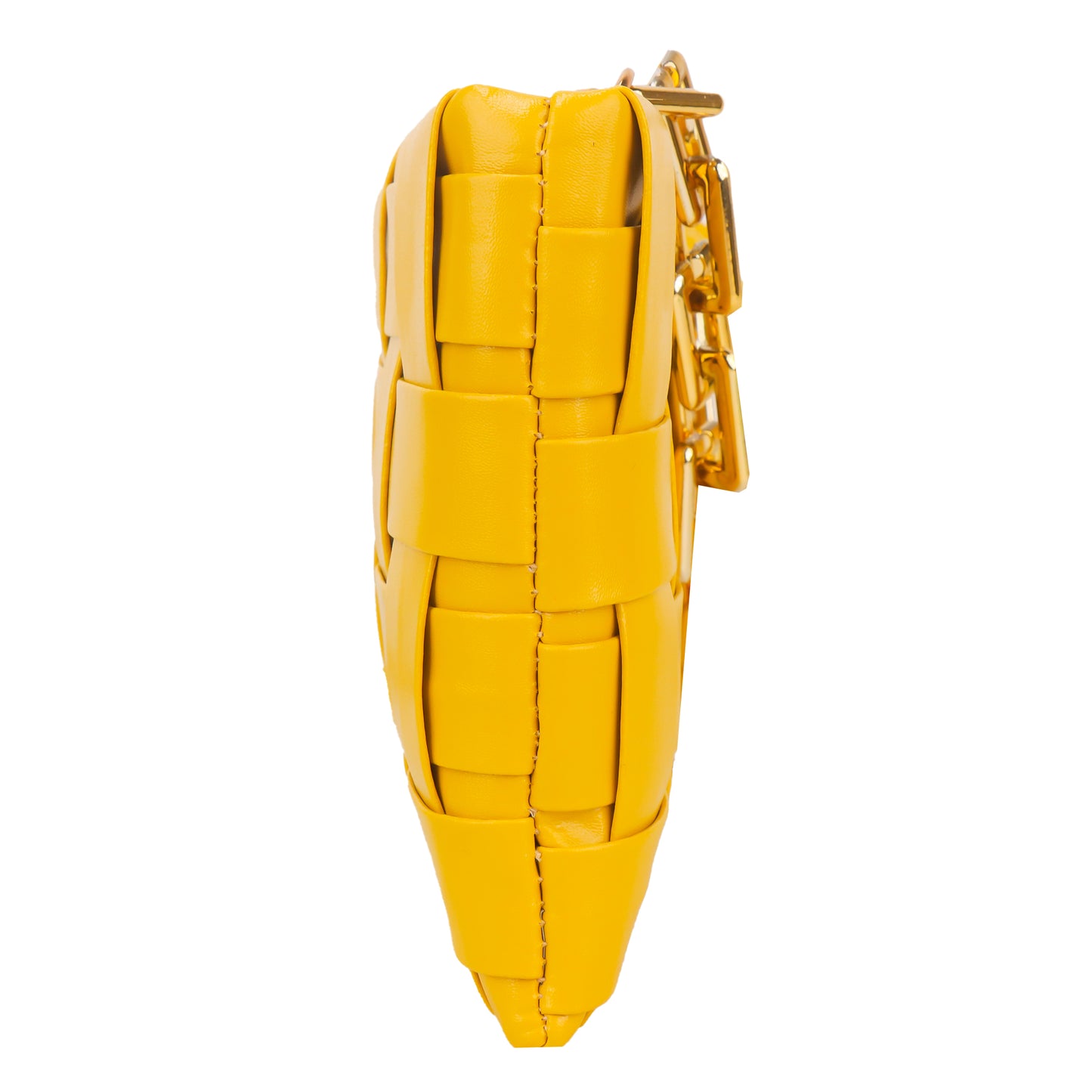 Miss Nairobi Vegan Leather Woven Sling Bag - Yellow