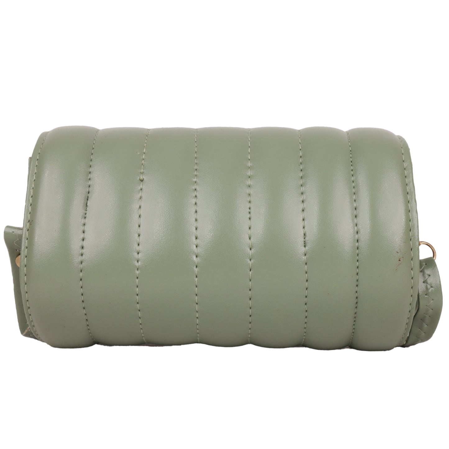 Princess Puffy Vegan Leather Quilted Sling Bag - Green