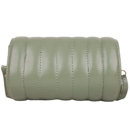 Princess Puffy Vegan Leather Quilted Sling Bag - Green