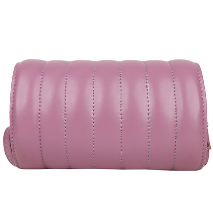 Princess Puffy Vegan Leather Quilted Sling Bag - Purple