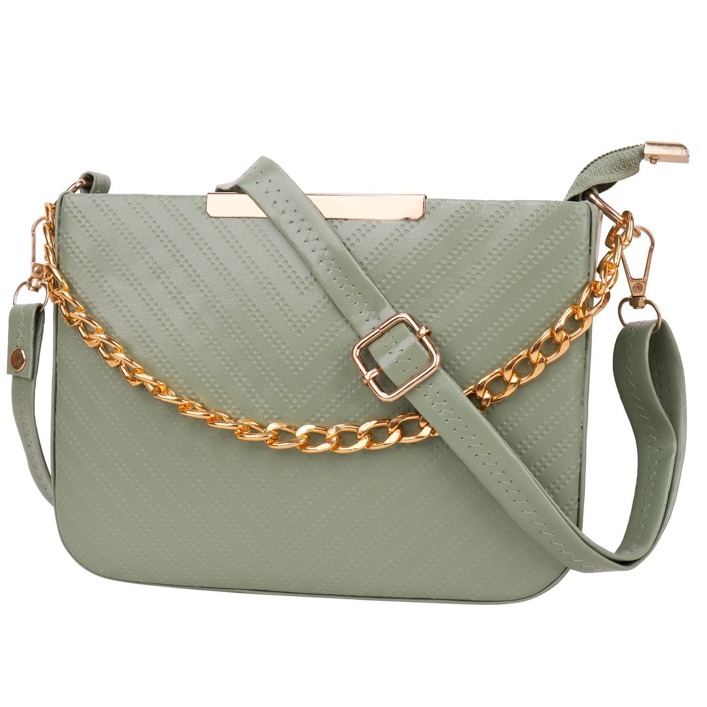 Miss Havana Vegan Leather Dotted Print Sling Bag - Green