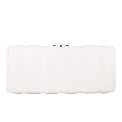 Ms. Puffy Vegan Leather quilted Sling Bag - White