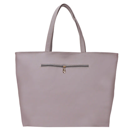 Althea Vegan Leather Formal Tote Bag - Grey