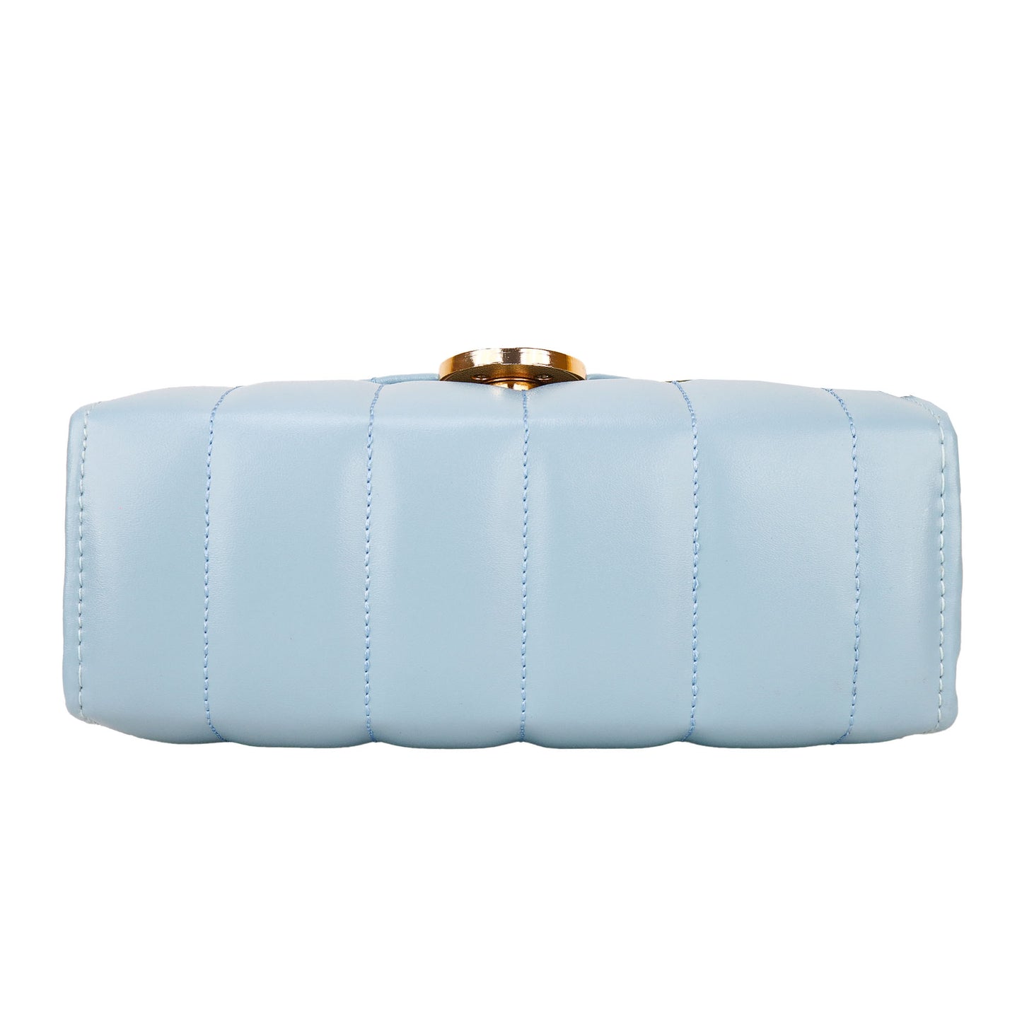 Ms. Puffy Vegan Leather quilted Sling Bag - Blue