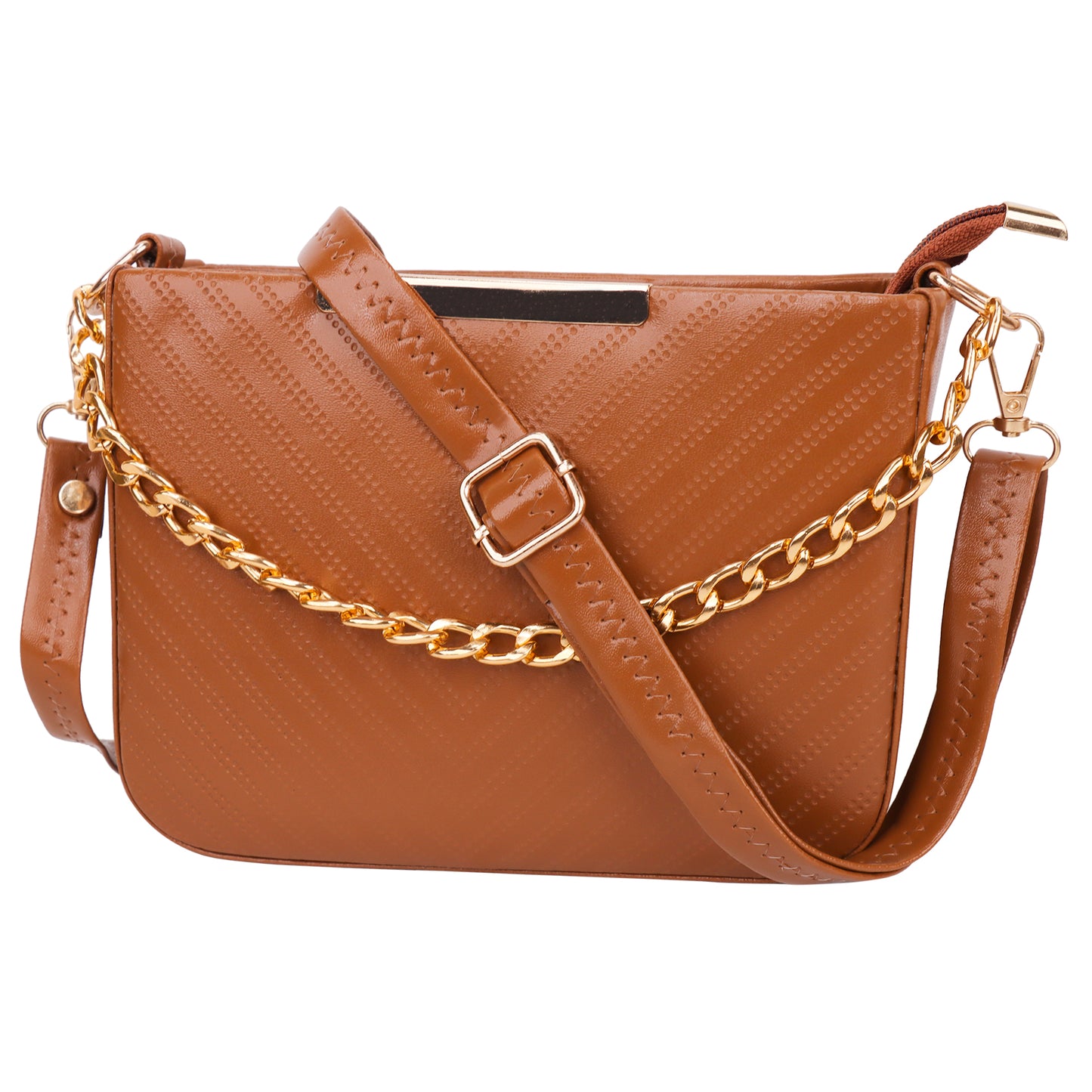 Miss Havana Vegan Leather Dotted Print Sling Bag - Brown