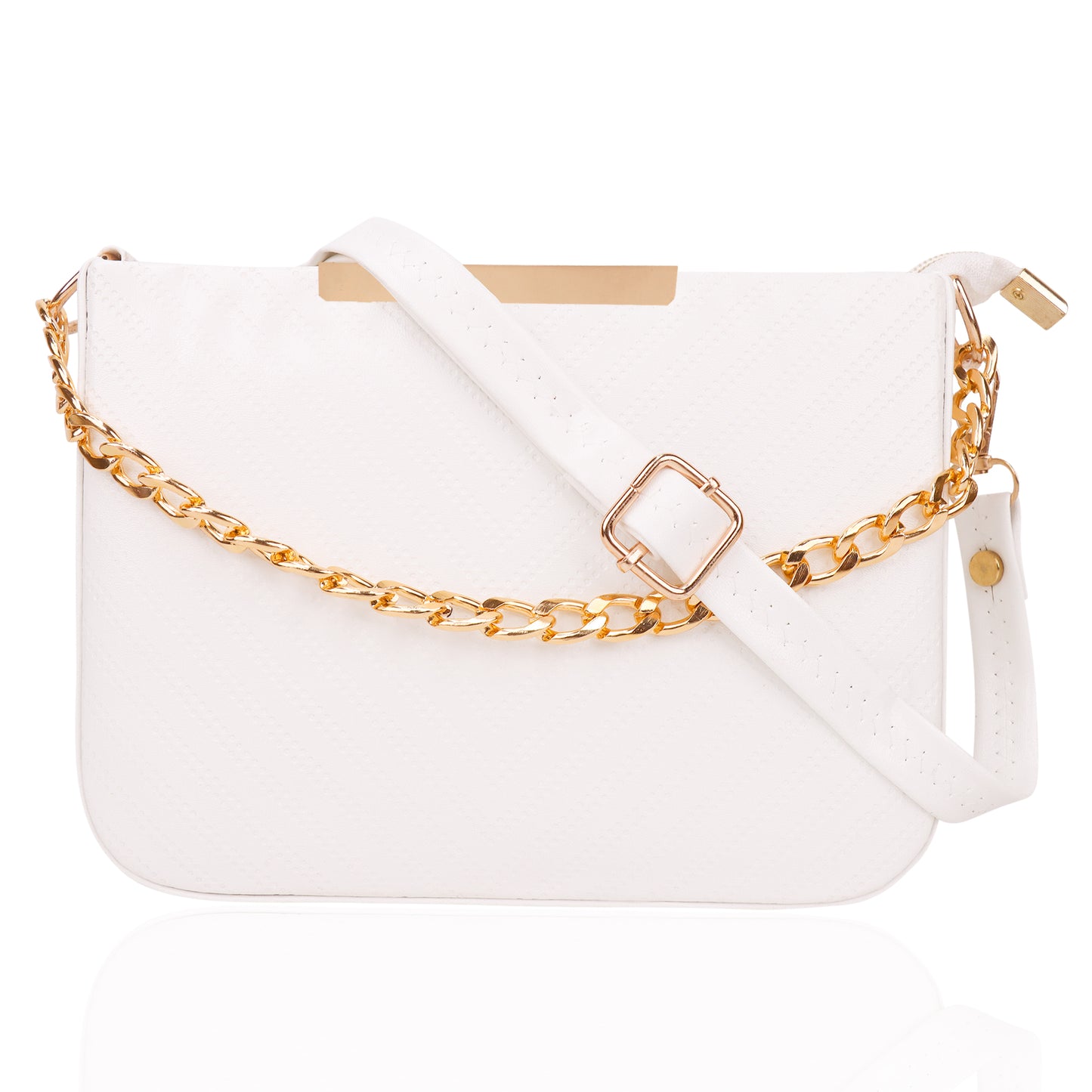 Miss Havana Vegan Leather Dotted Print Sling Bag - White